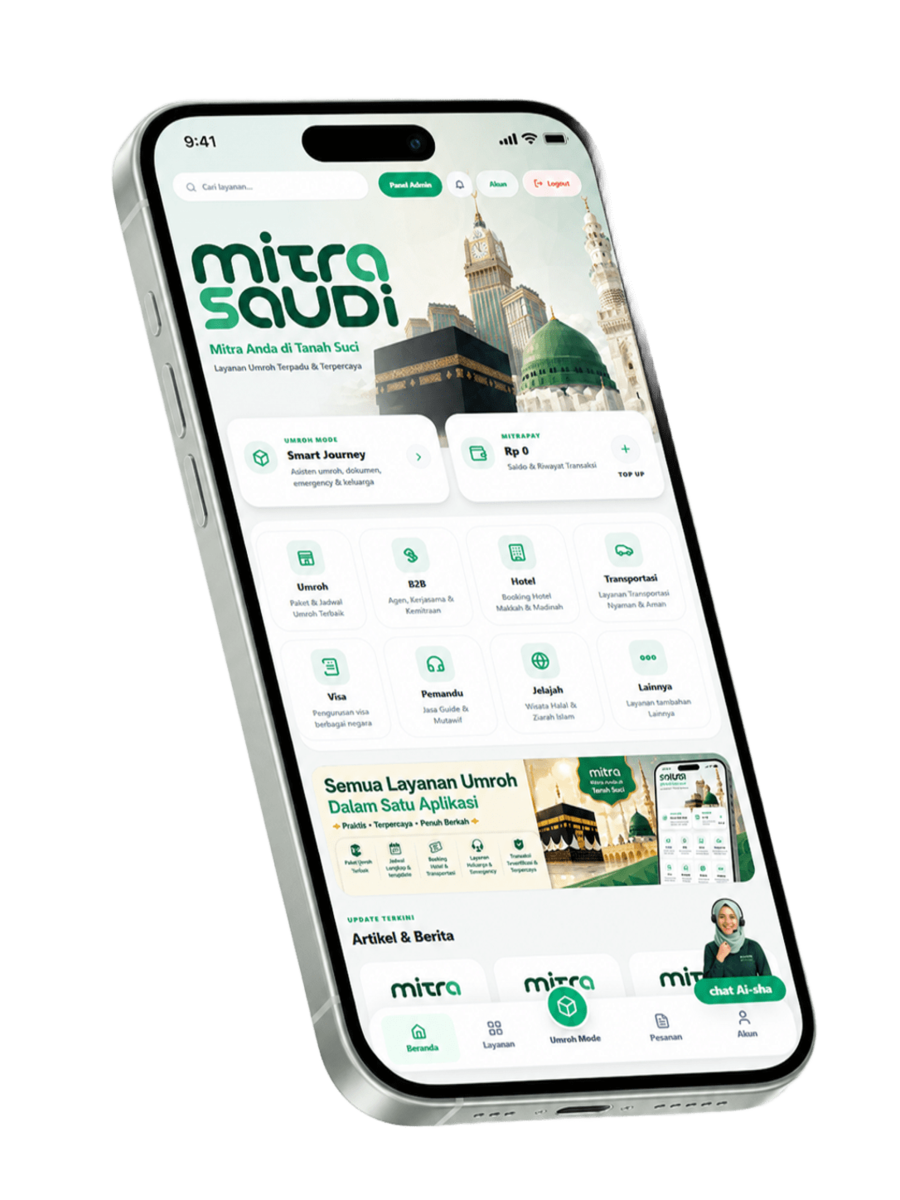 Tampilan aplikasi Mitra Saudi pada iPhone